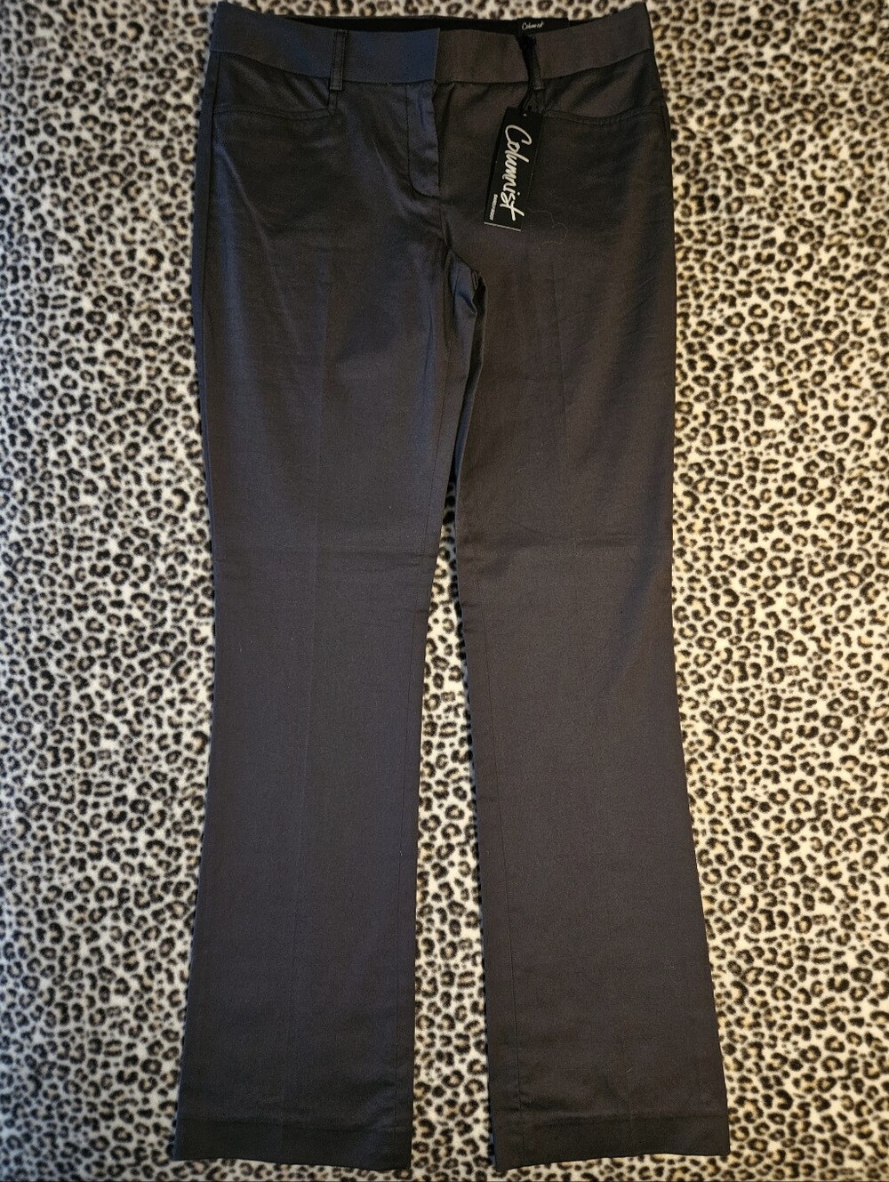 Express Columnist Barely Boot Cut Low Rise Charcoal Gray Dress Pants, Sz 6R, NWT